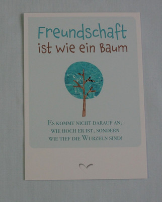 1x Postkarten FREUNDSCHAFT ist wie ein Baum .... Geburtstag alle Anlässe