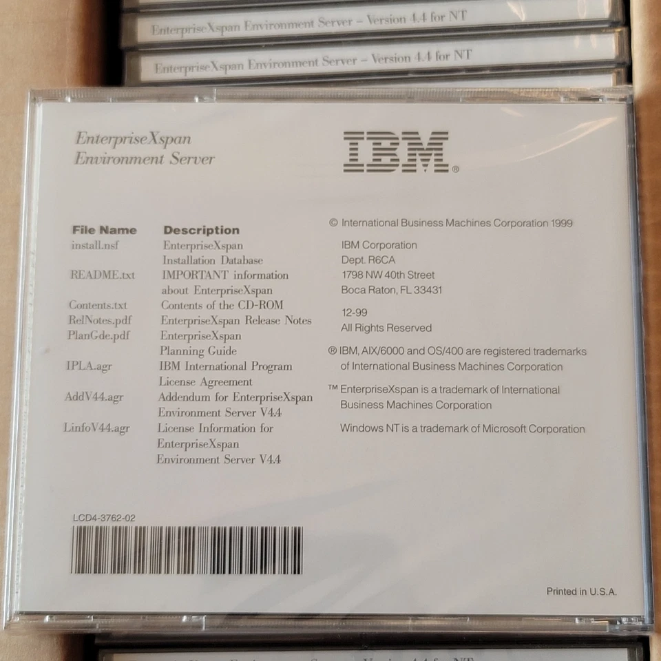 IBM Enterprise Xspan Environment Server V4.4 CD-ROM Windows NT, AIX/6000 OS/400 - Image 2 of 3