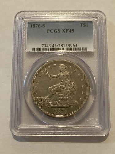 1876-S PCGS XF-45 Trade Dollar Nice Eye Appeal Great Type Coin