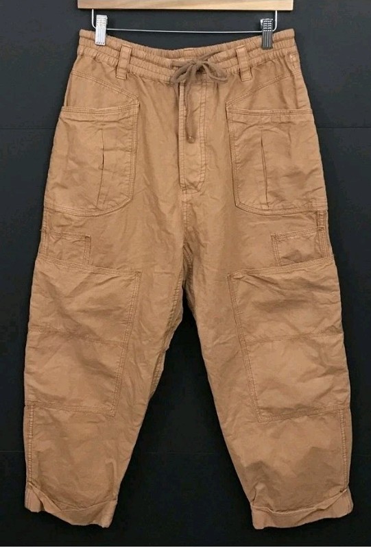 Free People Too True Cuffed Carpenter Pants Light Brown Size S