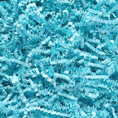 2 LB Light Blue Crinkle Cut Paper Shred Filler Gift Basket Easter Egg Grass
