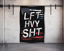 USA Flag Gym Tapestry - Motivational Wall Decor for Home Gym and Workout Room