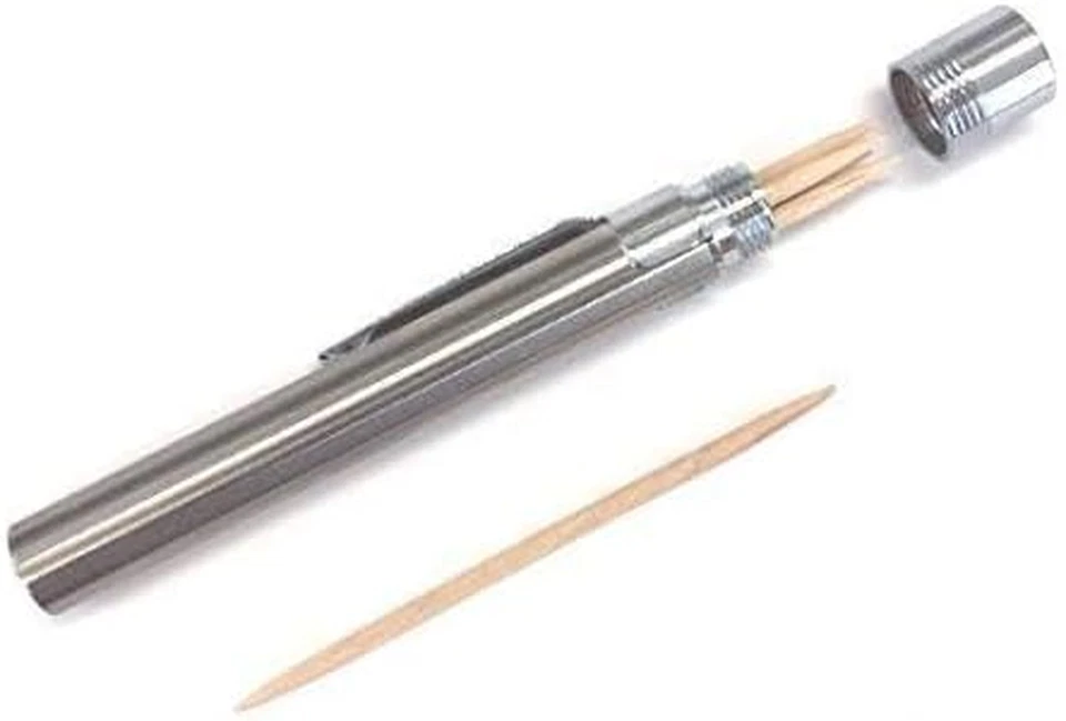 Soporte para palillo de dientes portátil de acero inoxidable - Estuche para palillos de dientes móvil - Fácil de Foto 2 de 4