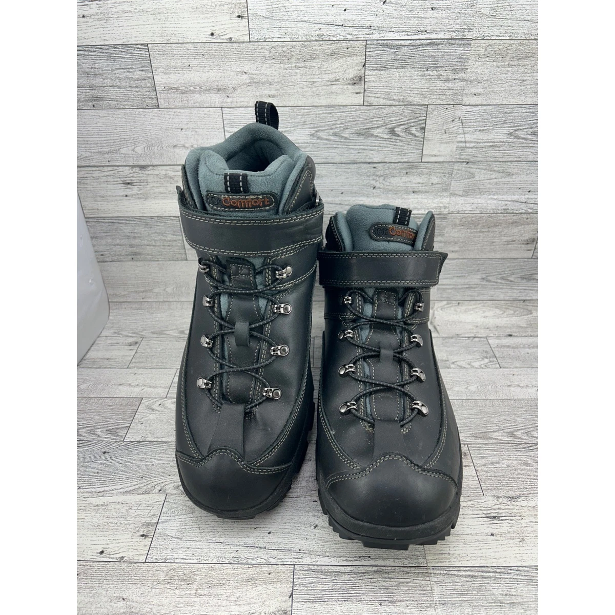 Dr. Comfort Yukon Men\'s 13W Black Leather Hiking Boots Diabetic Therapeutic 9419 Dr. Comfort Lace Up Leather Upper Boots for Men for Sale  main image 3