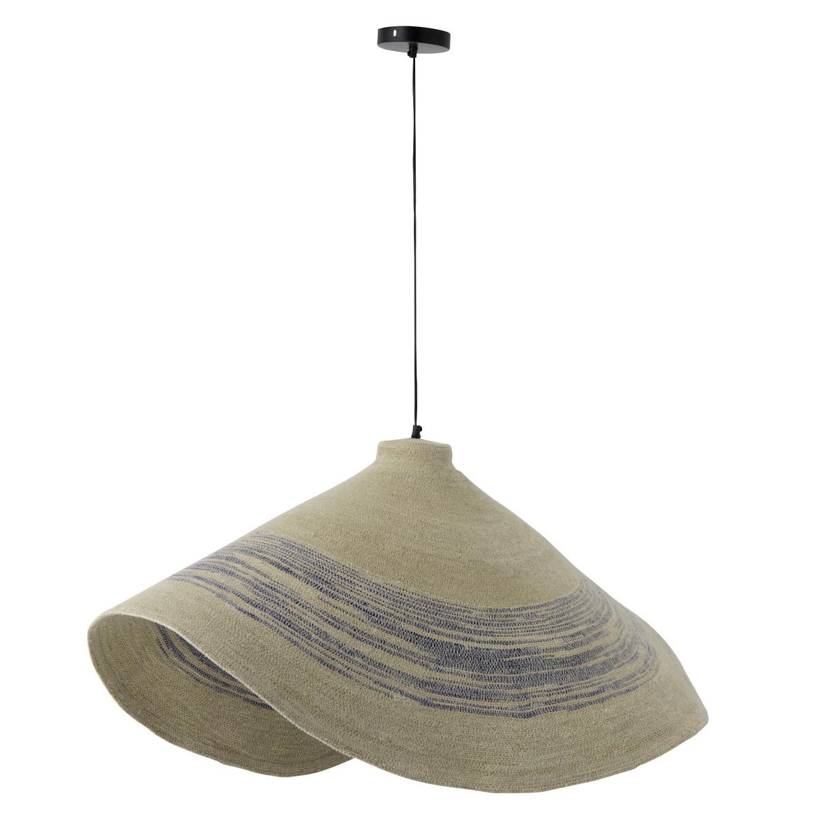 Suspension en jonc de mer bleu Galene 100cm pour une ambiance bord de mer