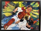 2007 Red Sox Jason Varitek Original Oil Painting on Canvas Signed by E. Havens — photo 4
