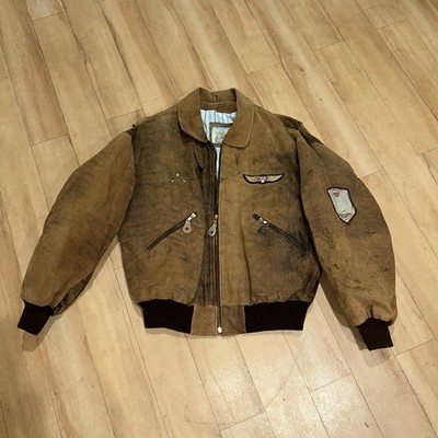 Vintage Park Avenue Full-Zip Bomber Jacket Brown Mens Medium