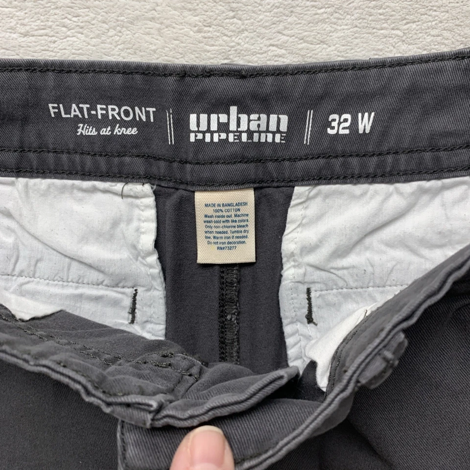 Pantalones Cortos Urban Pipeline Para Hombres 32 Frente Plano Golpes en la Rodilla Senderismo Camping Gris Foto 3 de 4