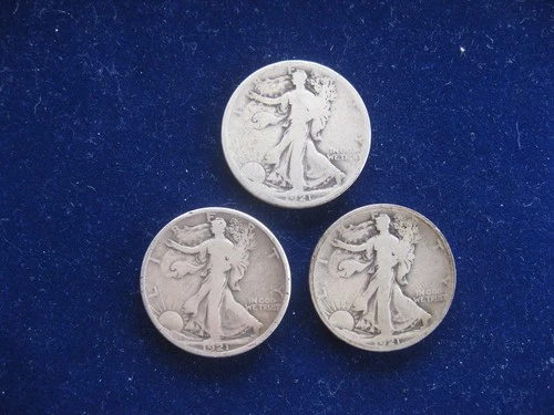 1921 P D S Walking Liberty Silver Half Dollars Lot Set; I Combine Shipping