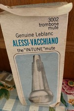 Vtg, ALESSI VACCHIANO LEBLANC 3002 Trombone Mute The In Tune Mute w/Box Aluminum