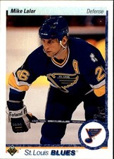 1990 UPPER DECK NHL Hockey Rookie Sports Card #40 - MIKE LALOR, ST. Louis Blues. rookie card picture