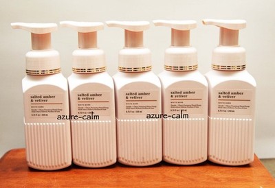 Bath Body Works SALTED AMBER & VETIVER 8.75ozs Foaming Foam Hand Soap x 5