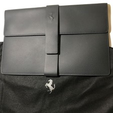 NUOVO Ferrari OEM Schedoni custodia manuale in pelle porta documenti nero INUTILIZZATO