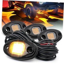 Amber Rock Lights, 4 PCS 24LEDs Rock Lights for Trucks Amber LED rock lights