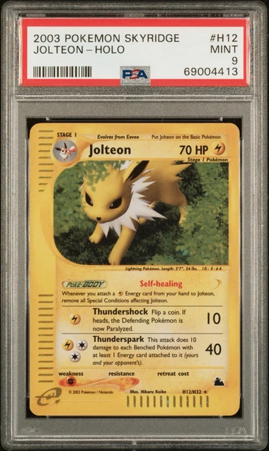 Pokemon TCG Skyridge Jolteon H12/H32 Pokemon Holo Rare PSA 9 (2003)