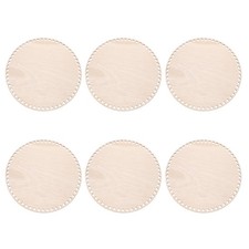 12" Dia Crochet Basket Bottom, 6Pcs Round Blank Crochet Base, Brown