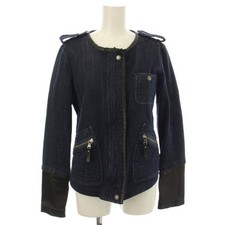 MARC by MARC JACOBS Denim Jacket, Size 4, Indigo with Leather Trim