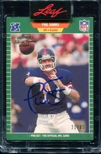 2023 Phil Simms Auto Pro Set Memories /93 #291 New York Giants
