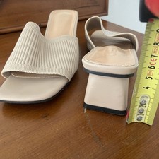 Cuccoo Size CN 36/size 4 UK  Cream Slip SHEIN material Heel Sandals