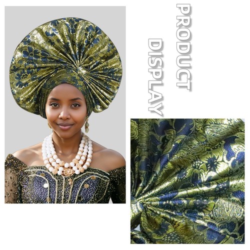 Gorra musulmana africana mujer nigeriana boda fiesta envoltura sombrero gele automático corbata - Imagen 37 de 40