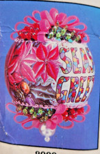 Holiday Industries POINSETTIA Flower 8009 Vtg Sequin Bead Christmas Ornament Kit