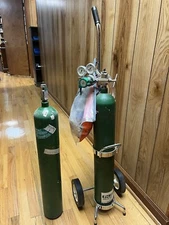 Medical Oxygen Tanks (Empty), Regulator And Carrier