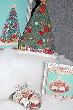Christmas Tree 9 1/2" with Miniature Tea Set New in Boxes X382