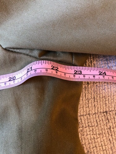 Vintage MILITARY Army trench coat khaki Cotton Pockets Long Oversized Sz M/L - Picture 12 of 14