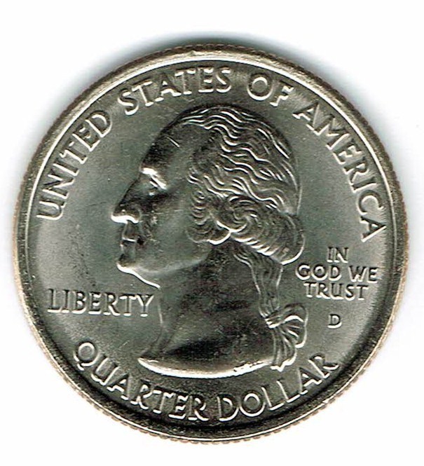 【新品未使用】2006年発行 ノースダコタ州Quarter 1 バンク•ロール 2006 P North Dakota Quarter Large Cud Die Chip On Reverse