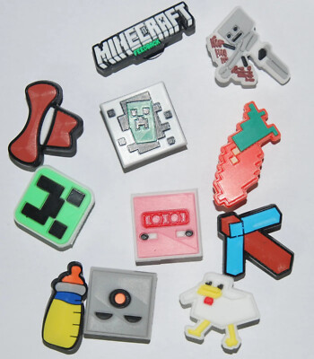 11 Schuh Pins Schuhstecker Shoe Charms für Clogs Crocs für Minecraft Fans NEU