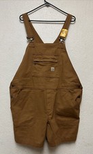 CARHARTT Women s RUGGED FLEX Relaxed Fit CANVAS OVERALLS BIBS SHORT Sz XL 16-18