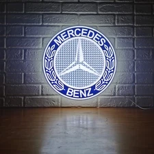 Mercedes Benz LED Lightbox - Stylish & USB-Powered - Home Decor, Man Cave Sign