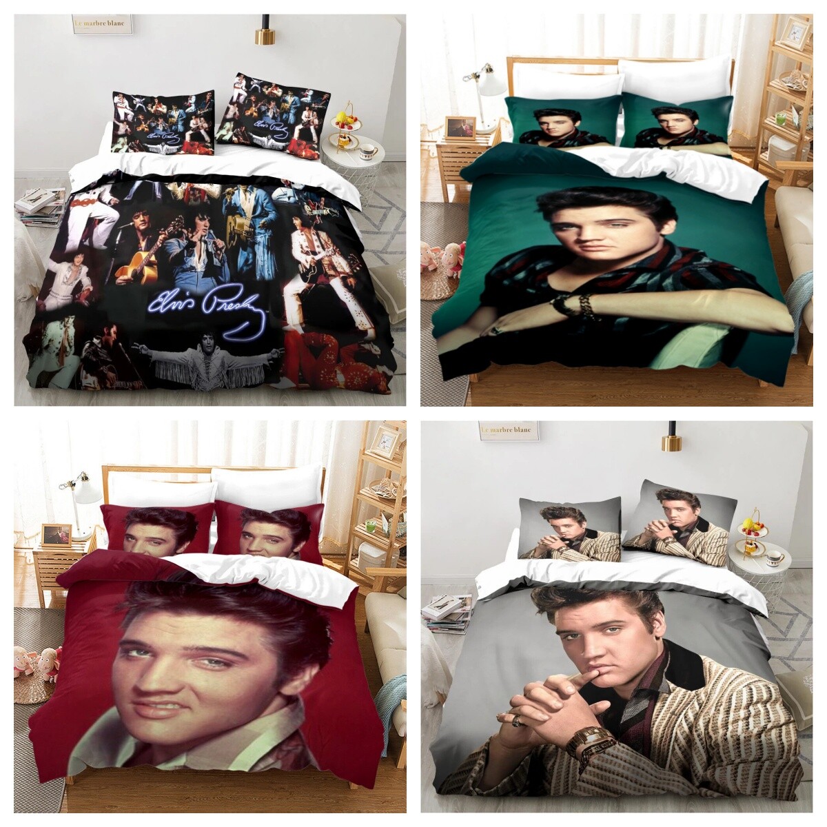 3D Printed Elvis Presley Duvet Cover Bedding Set Pillowcase Single Double  King