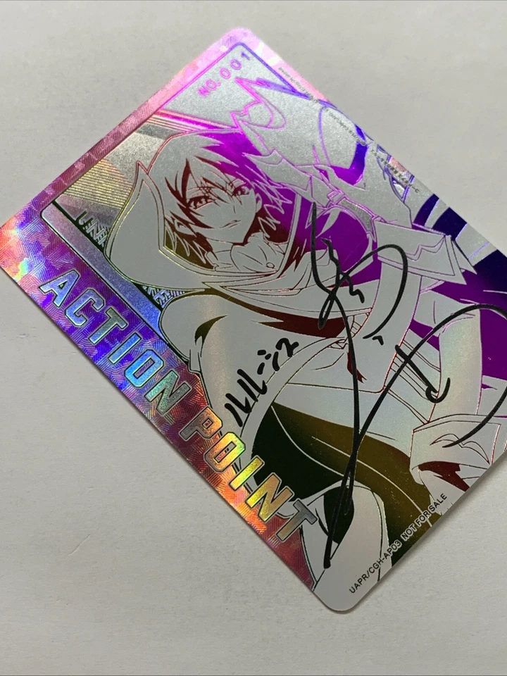 Lelouch UNION ARENA Code Geass UAPR/CGH-AP03 FOIL Holo Japan Rainbow AP Signed - Image 4 of 4
