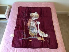 Korean Mink Baby Child Blanket - Little Girl with Duck