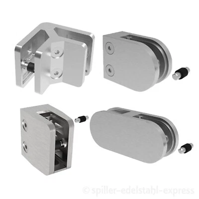 Edelstahl Glasklemme Glashalter Rund Eckig V2A V4A Klemmhalter Geländer Treppe