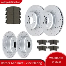 Front Rear Drilled Rotors and Brake Pads for RWD V6 Charger Challenger 300 Kits