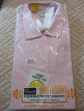 Vtg W T Grant Ladies 38 button down shirt pink roll up sleeve NOS SEALED