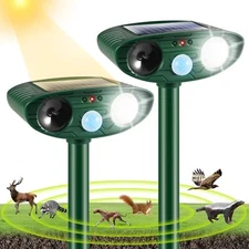 1 piece Solar Ultrasonic Animal Repellent Outdoor Motion Sensor Strobe Light