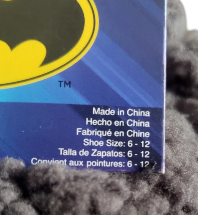 Носки тапочки мужские Batman DC Comics Fuzzy Sherpa темно-серые размер обуви 6-12 - Изображение 3 из 4