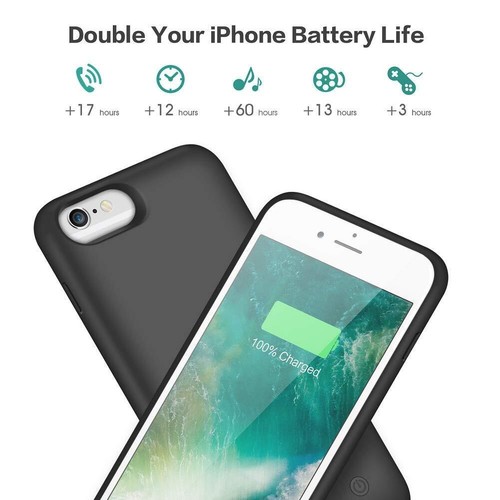 Akkuhülle für iPhone 7/6S/8/6 【2022 Neueste】 6000mAh Zusatzakku Ladehülle Han... - Bild 2 von 7
