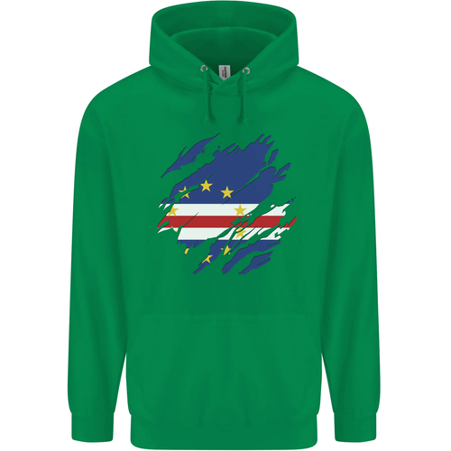 Torn Cape Verde Flag Verdean Day Football Childrens Kids Hoodie - Picture 45 of 88