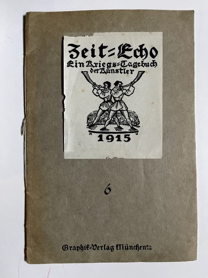 Zeit-Echo, Kriegs-Tagebuch der Künstler, Zeit-Echo 1914, Graphik, Alfred Kubin, - Bild 1 von 1