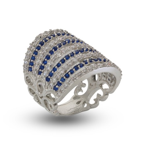 Umwerfend Cubic Zirkonia Nine Line Riesiges Hochzeit Damen Ring Variant Color - Bild 107 von 129