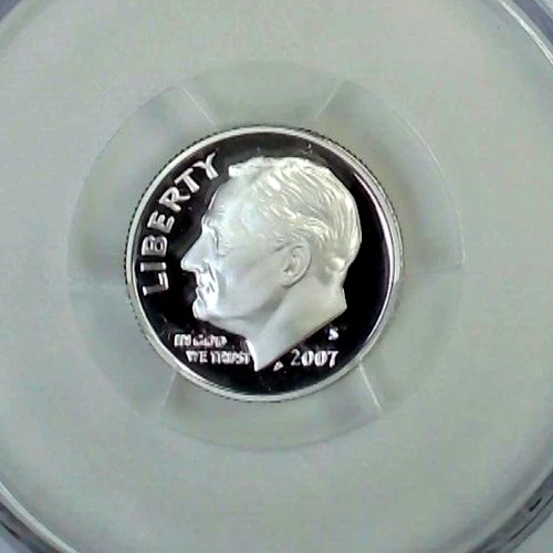 2007-S 10C Roosevelt Dime  PCGS PR69DCAM 90% Silver 23ato0219 - Image 3 of 4