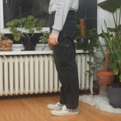 超極太00sレア CARHARTT ブラックバギーカーゴパンツ Y2K Y2k Black Carhartt Pants Utility Straight Leg Pants Hammer