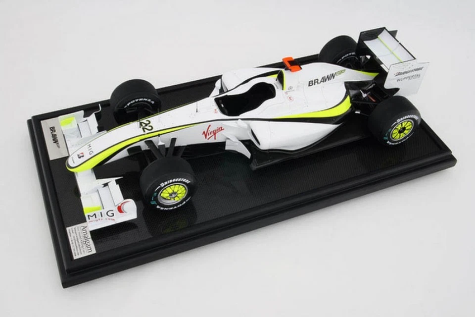 Amalgam Brawn BGP 001 J.BUTTON Grand Prix 2009 Maßstab 1:8 Druckgussmodell LE 99 - Bild 2 von 4