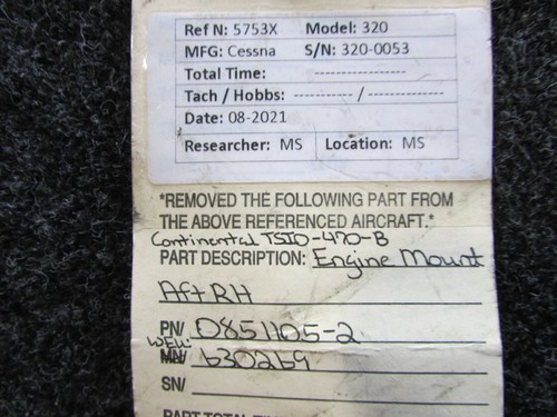 0851105-2 (WEU: 630269) Continental TSIO-470-B Engine Mount Aft RH - Picture 10 of 10