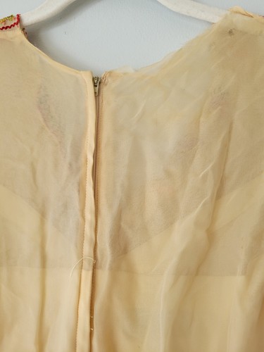 Vintage Victor Costa Embroidered Dress Size 10 *damaged - Picture 5 of 11