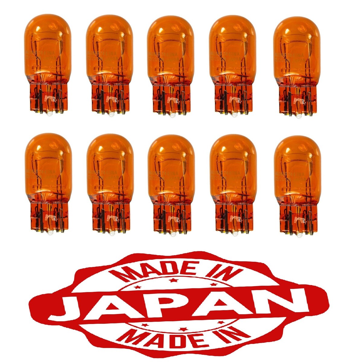 その他 RT-72974 10x Japan 7443 AMBER STOCK TAIL LIGHT T20 BRAKE STOP TURN SIGNAL